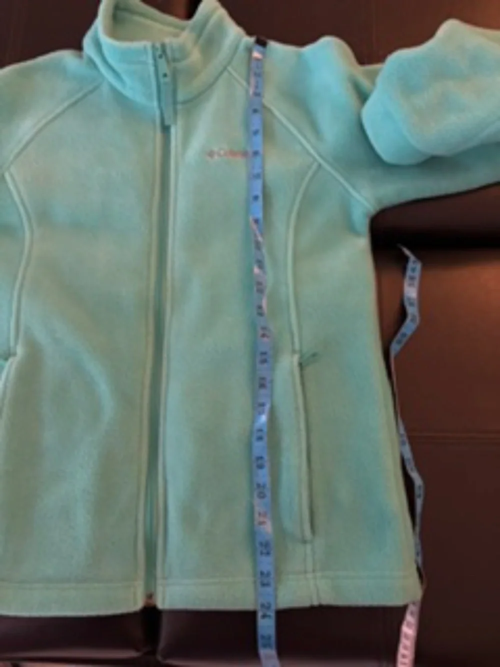 Columbia Fleece Teal Jacket Full Zip Size L 14/16 Youth
